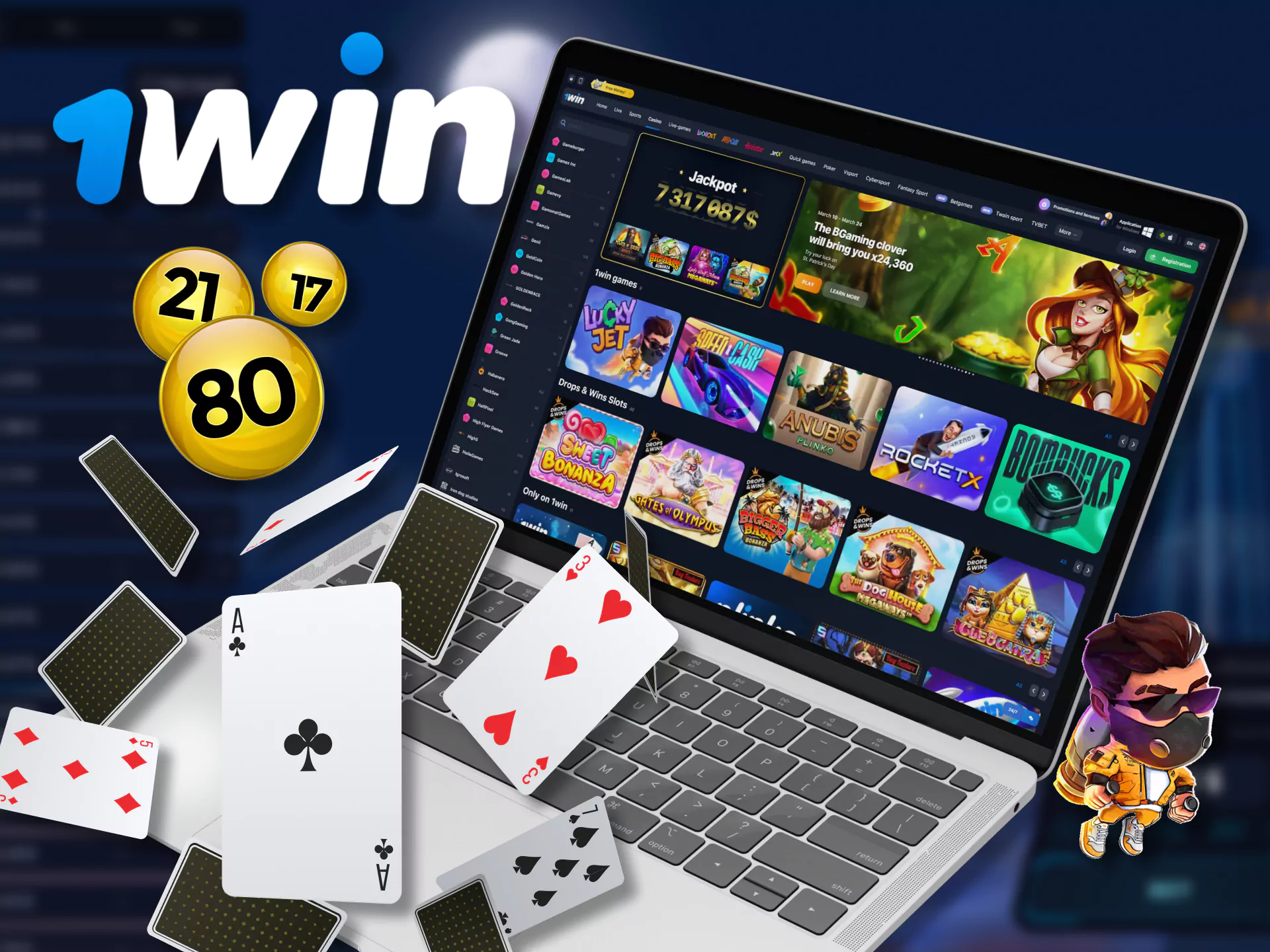 In addition to Rocket X, you can play many different games at 1win.