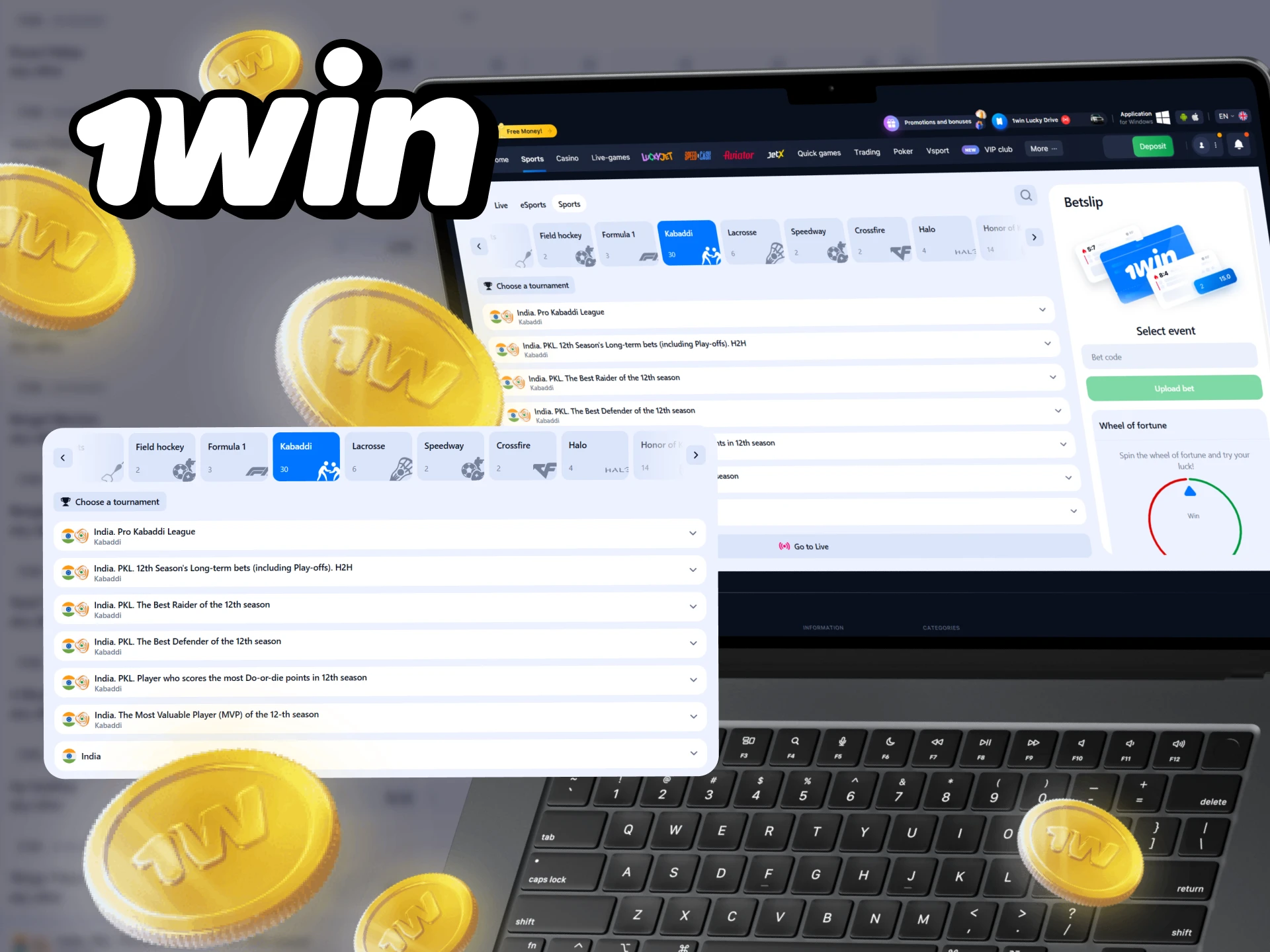 1win offers a variety of betting markets on kabaddi.