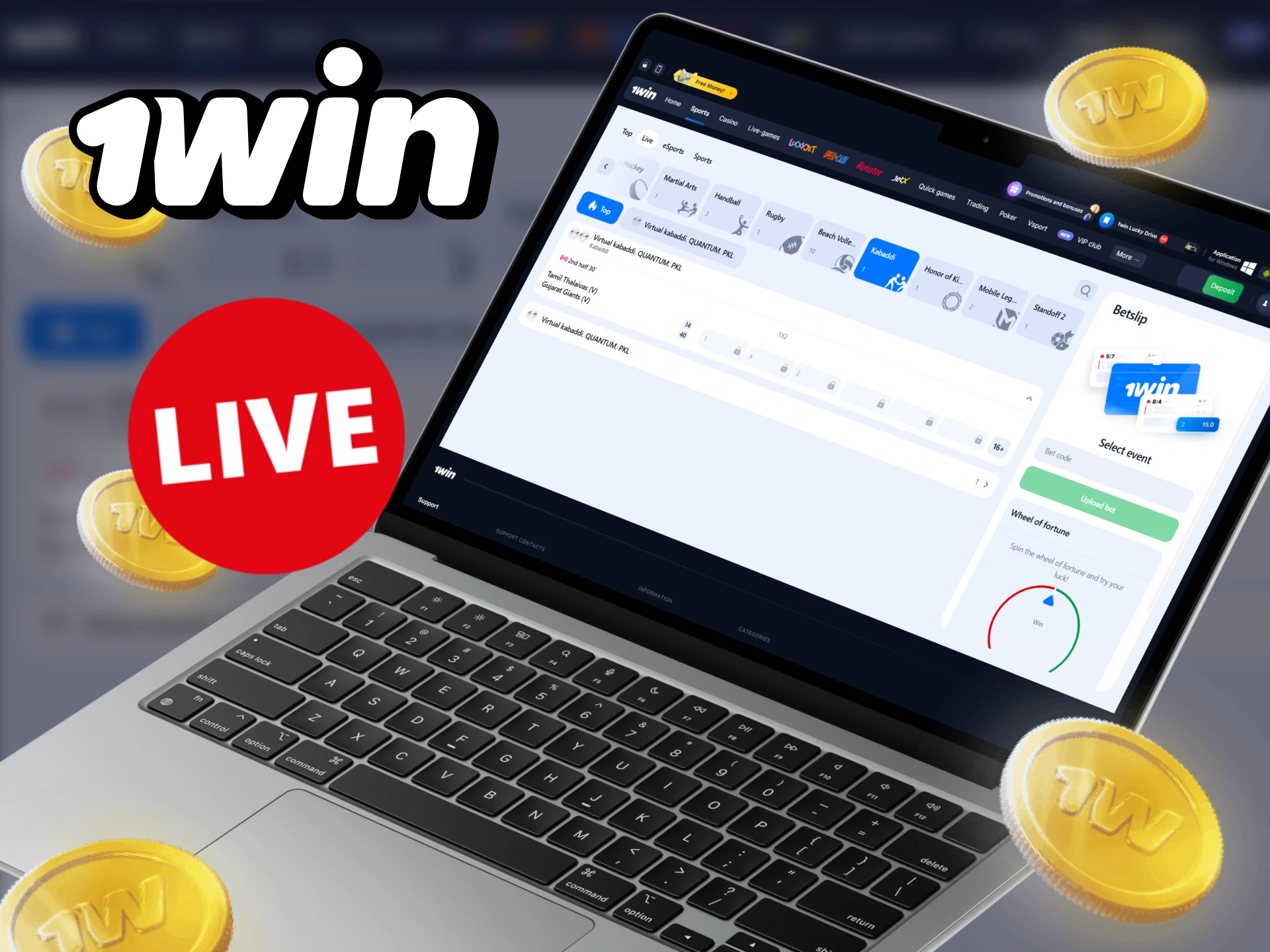 Live betting on kabaddi is available on the 1win website.