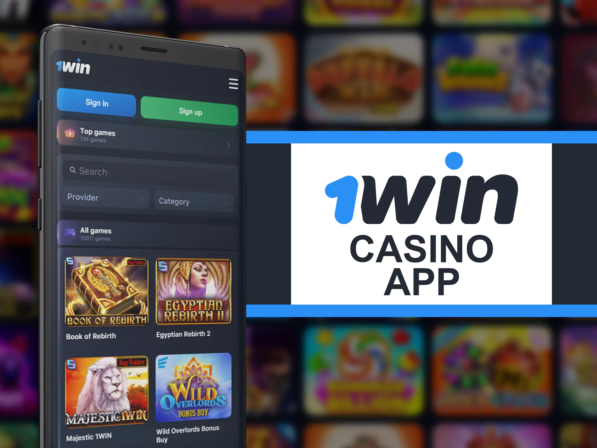 Play 1win casino comfortly with app.