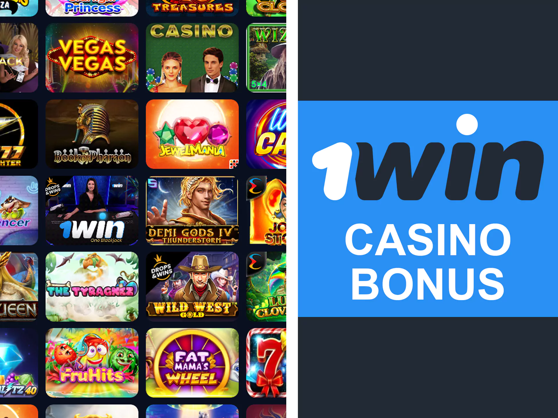 Play casino games with 1win app and get a bonus 70 free spins.