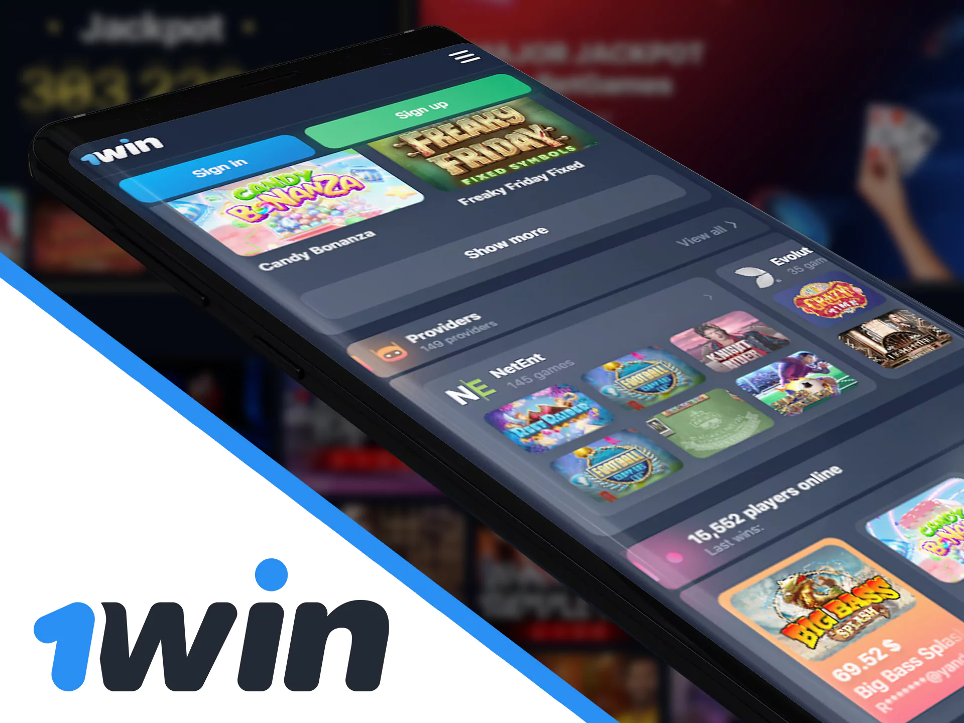 Check for your favourite casino games at 1win app.