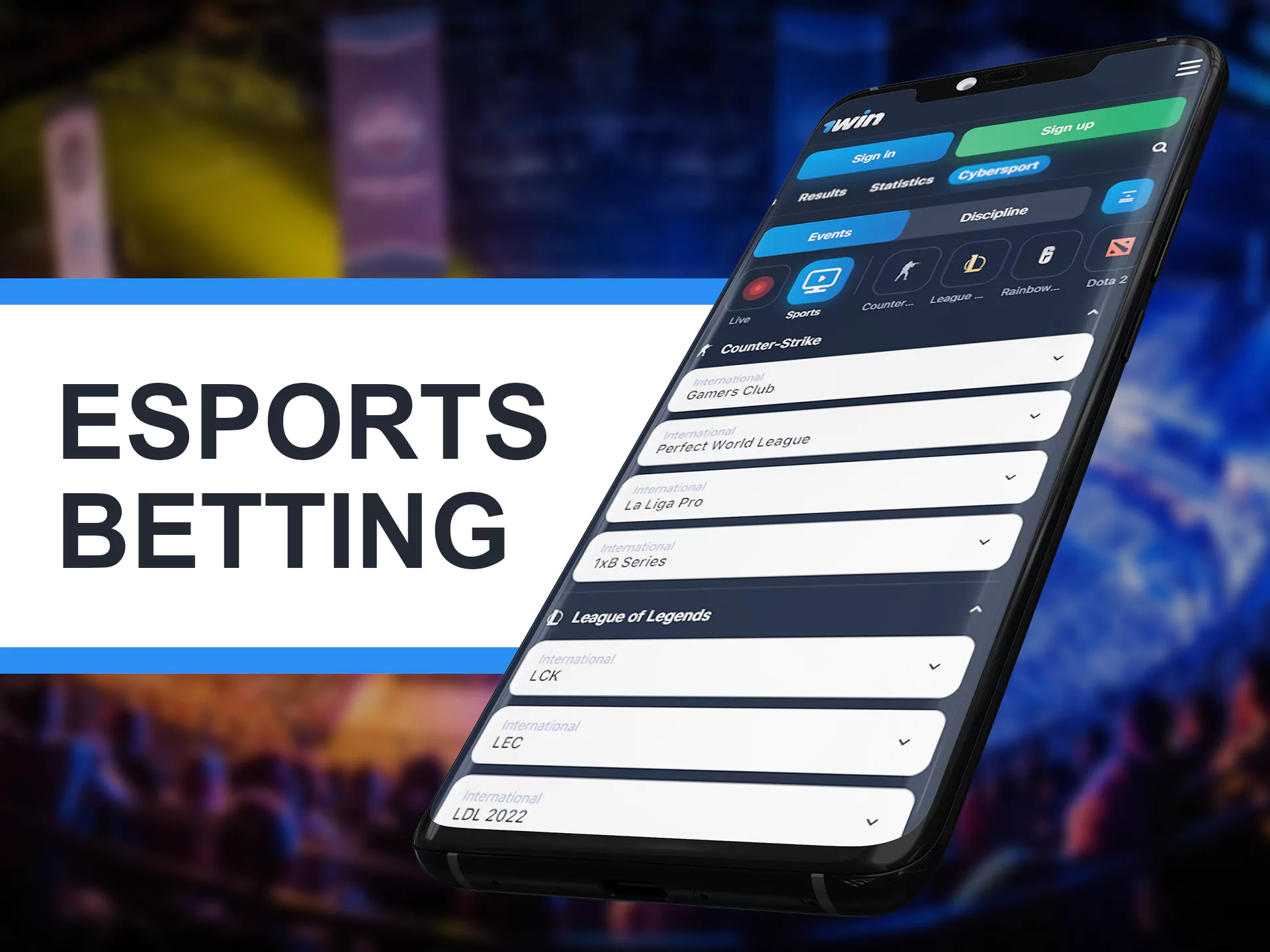 Bet on esports and watch matches online at 1win.