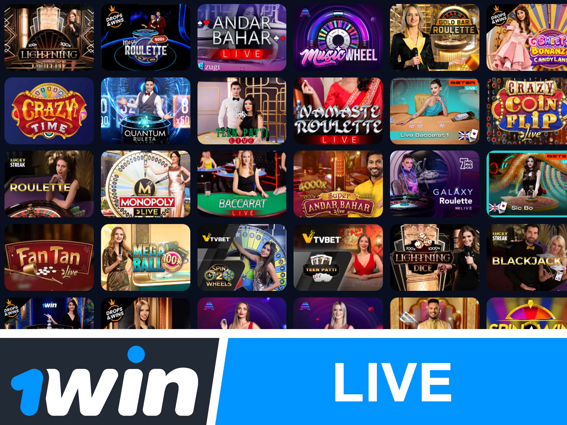 Play live casino games at 1win.