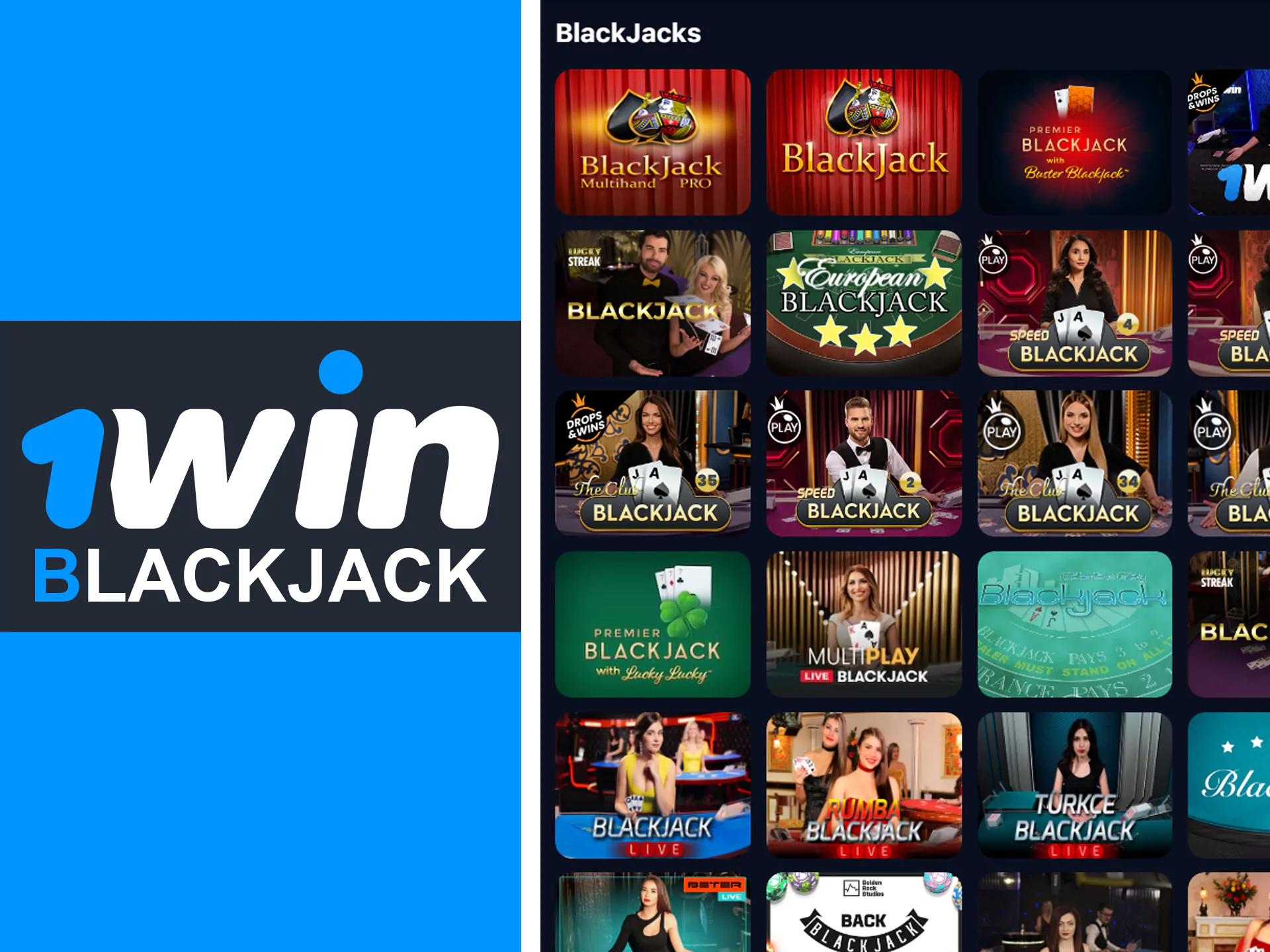 Choose your favourite blackjack table.