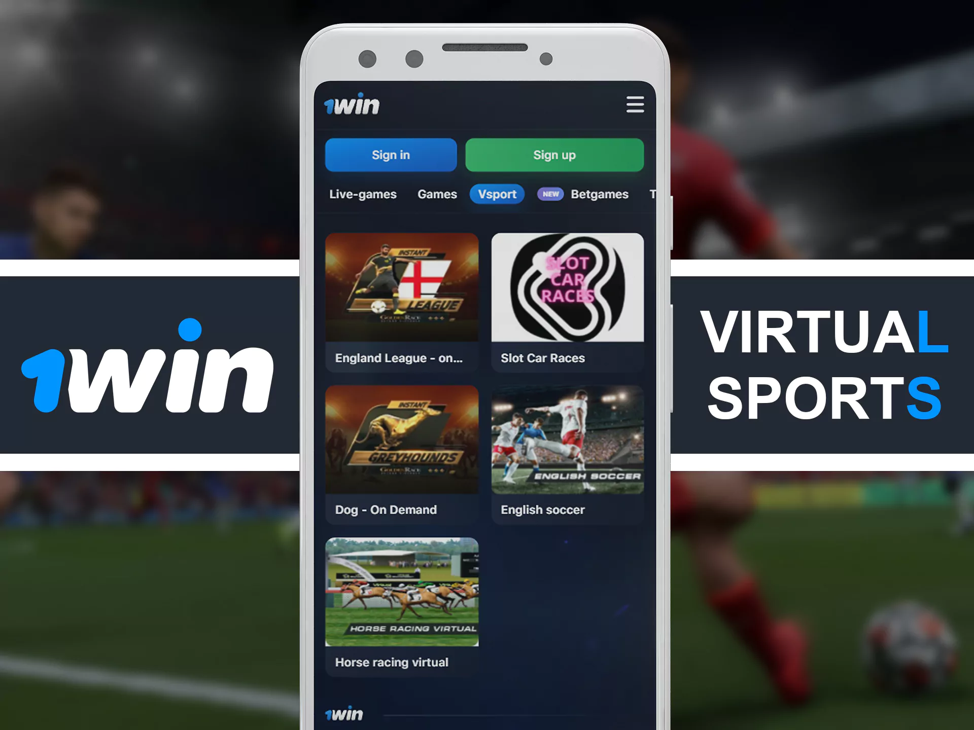 Watch different virtual sports and bet on most liked.