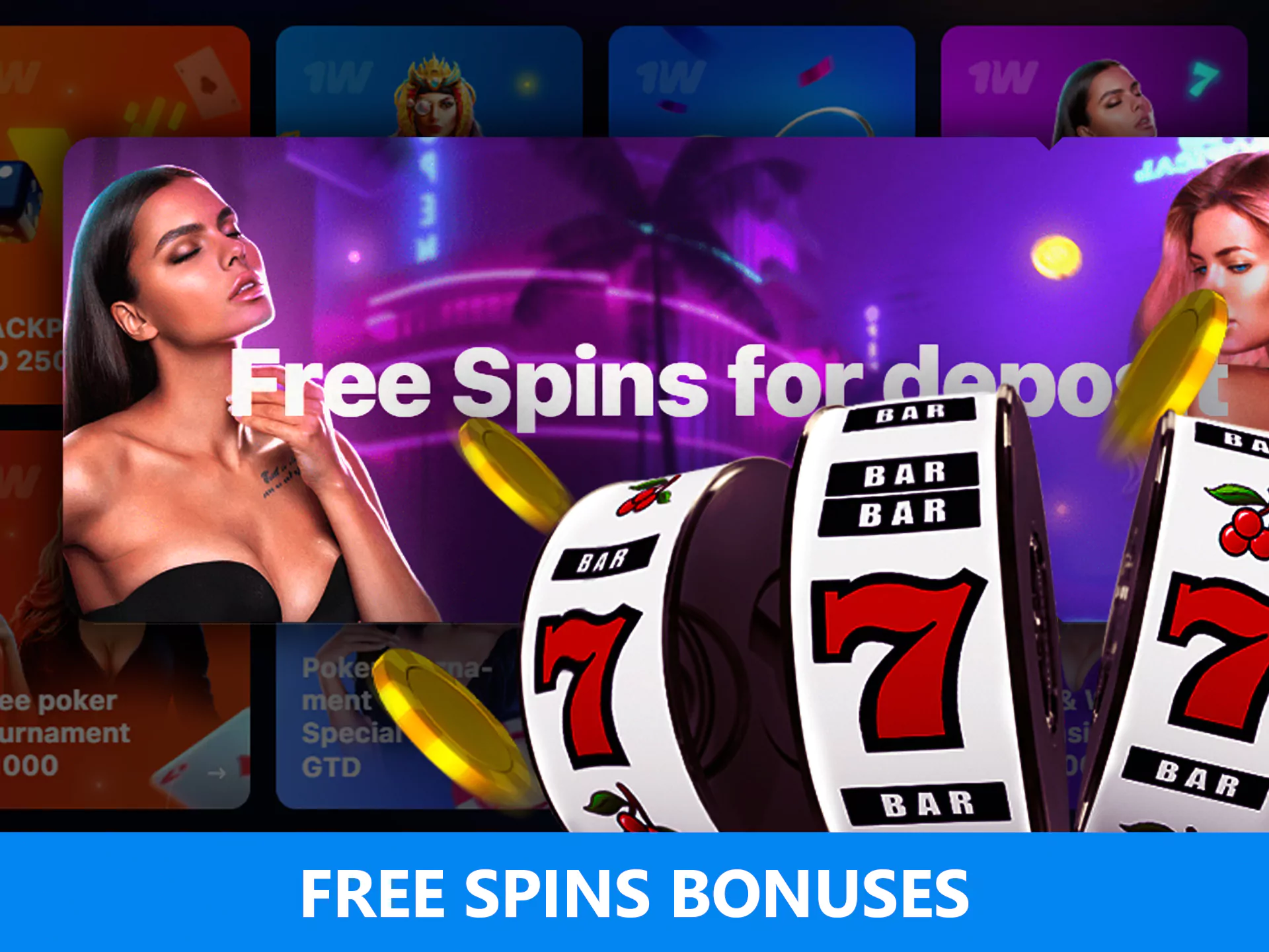 As a part of a deposit bonus, you can get free spins.