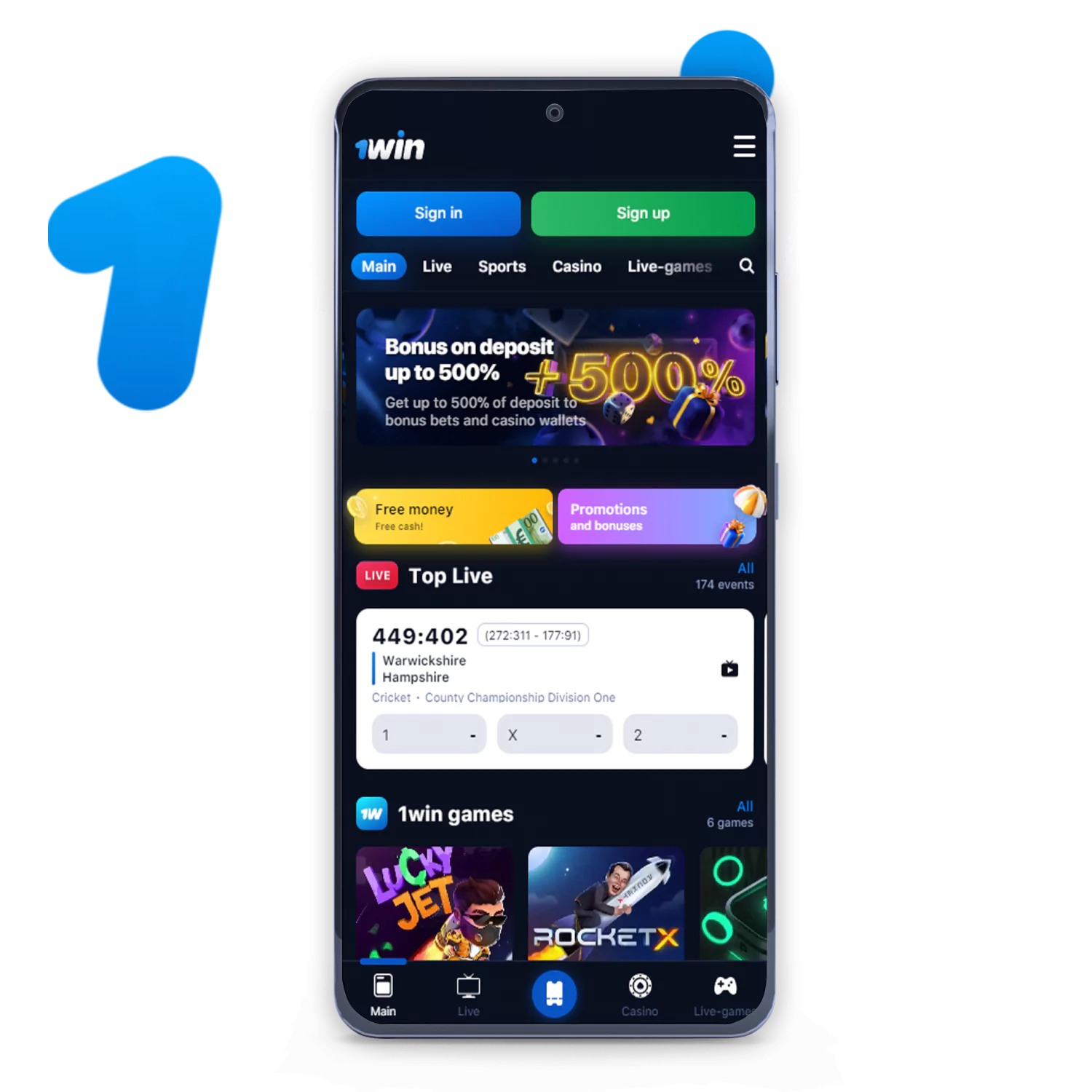 Use the 1win app for the best betting experience.