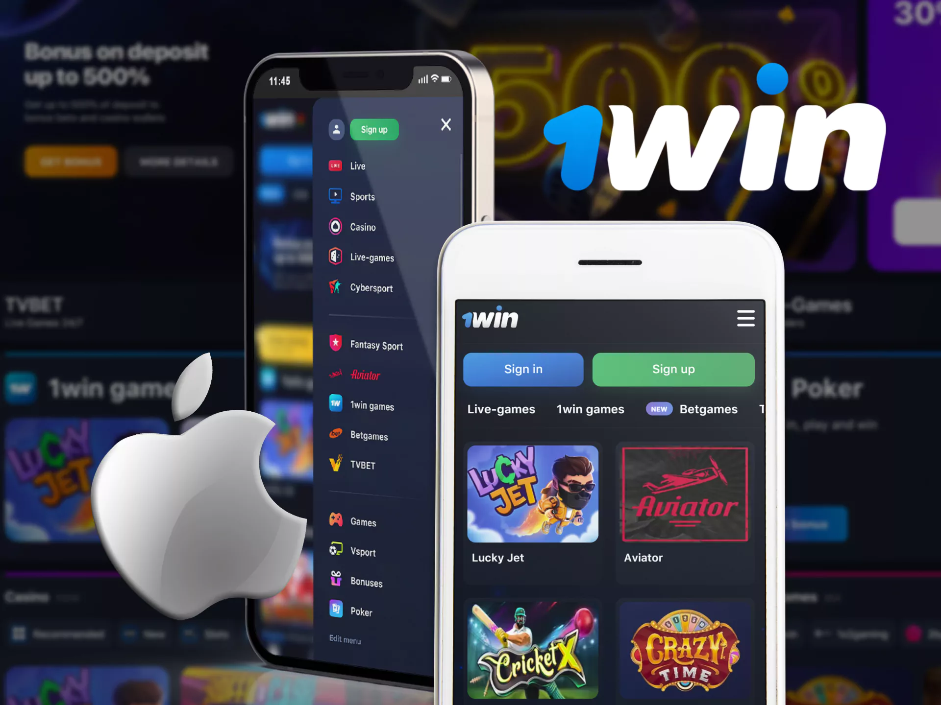 You can place bets with 1Win on your phone with the iOS system.