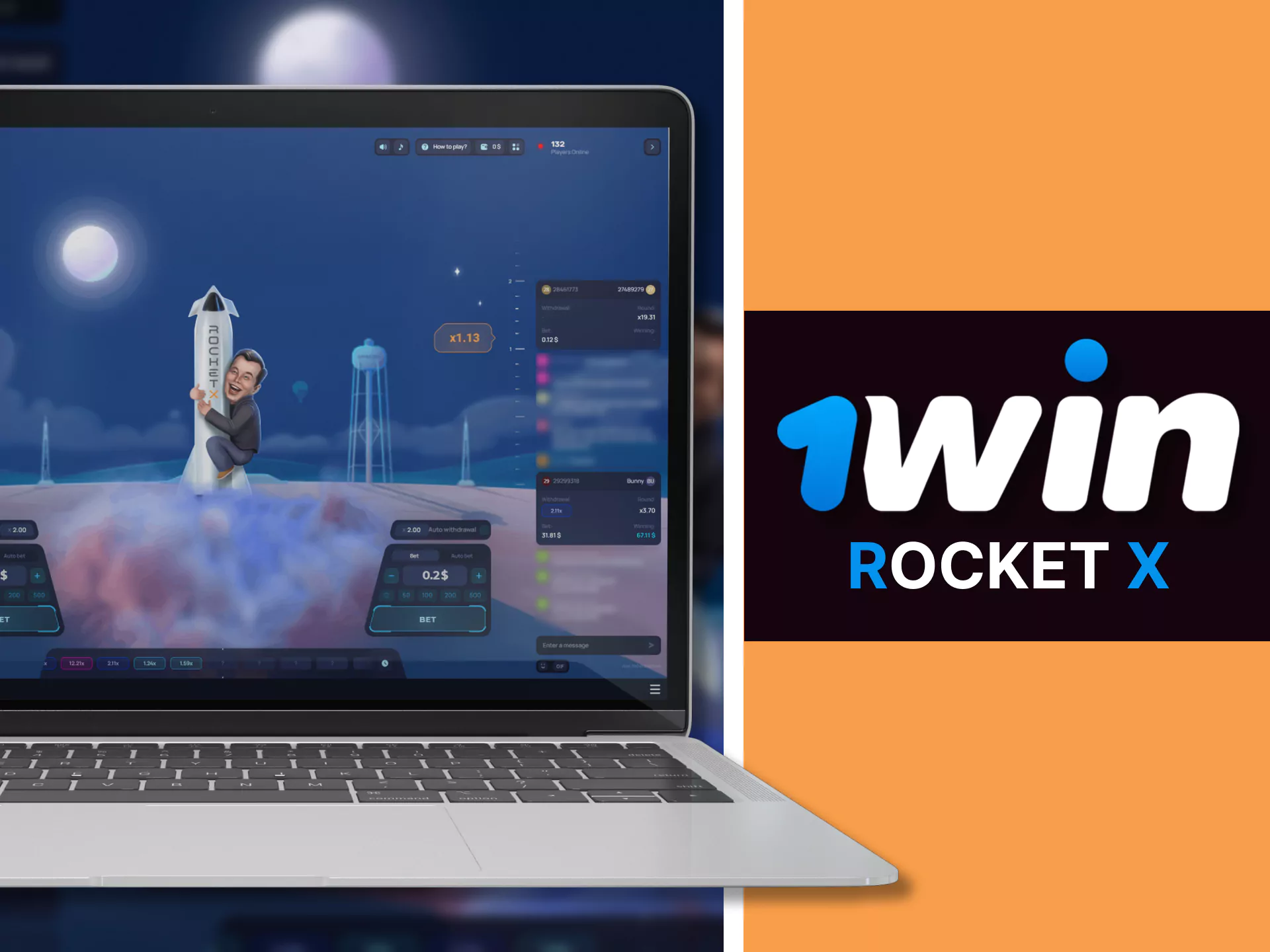 At 1win, try your luck at Rocket X.