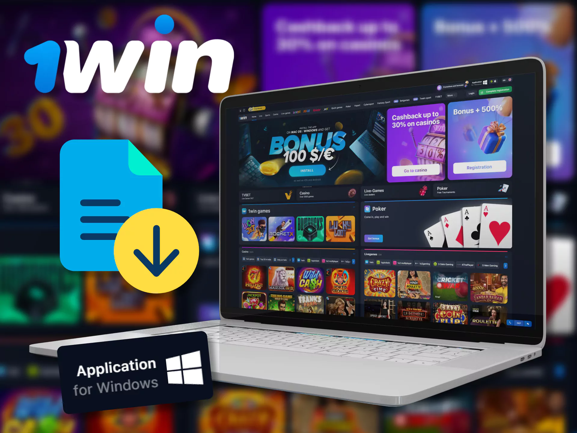 1Win App for PC Client for Windows and MacOS 2024