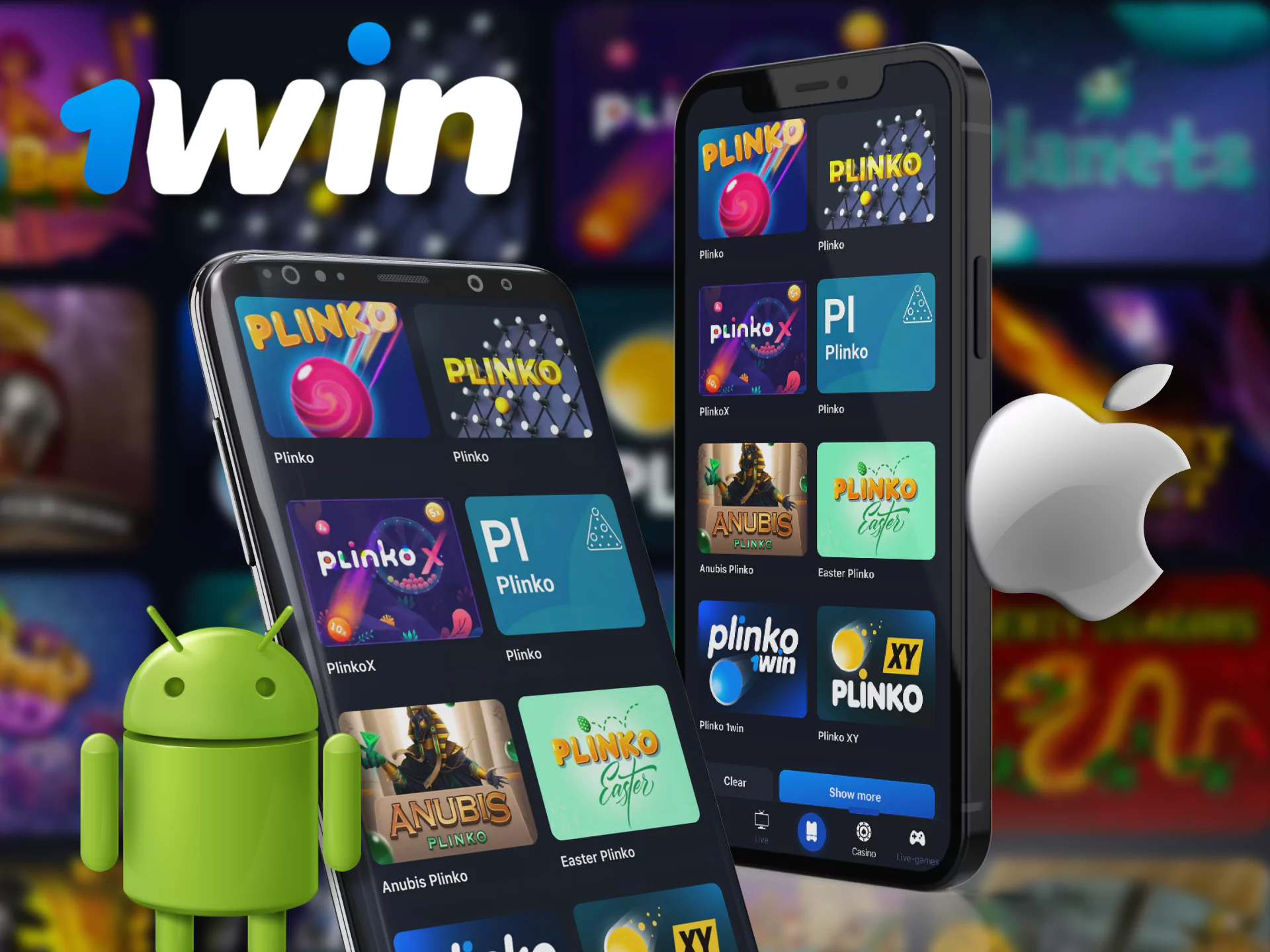 With 1Win, play plinko on your phone through the mobile app.