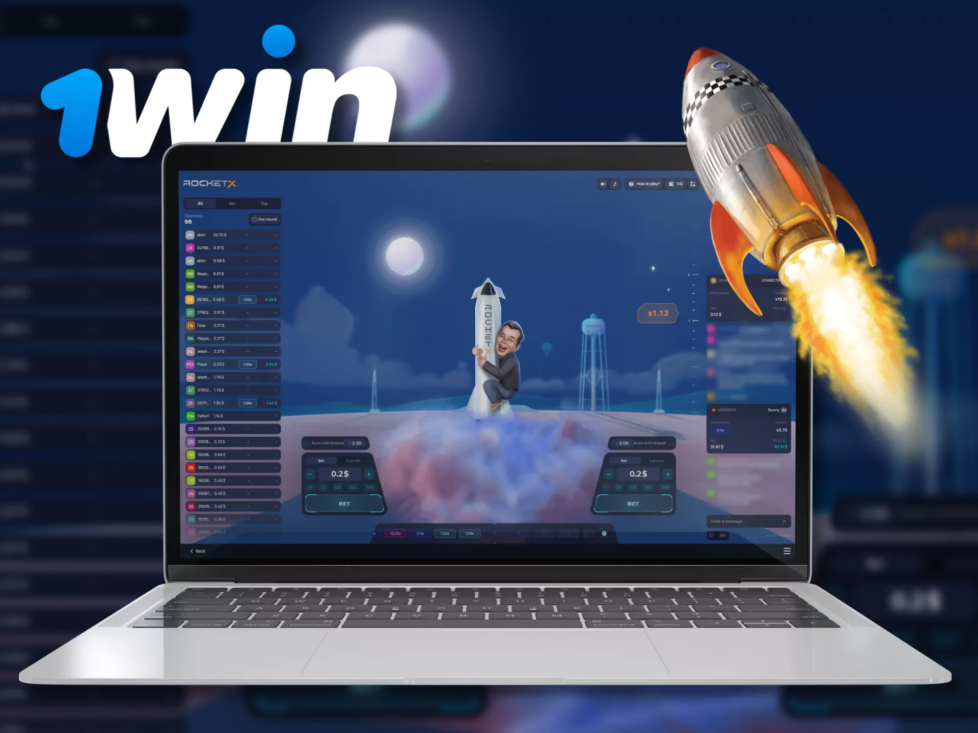 At 1win, start playing Rocket X, find out how easy it is with these instructions.