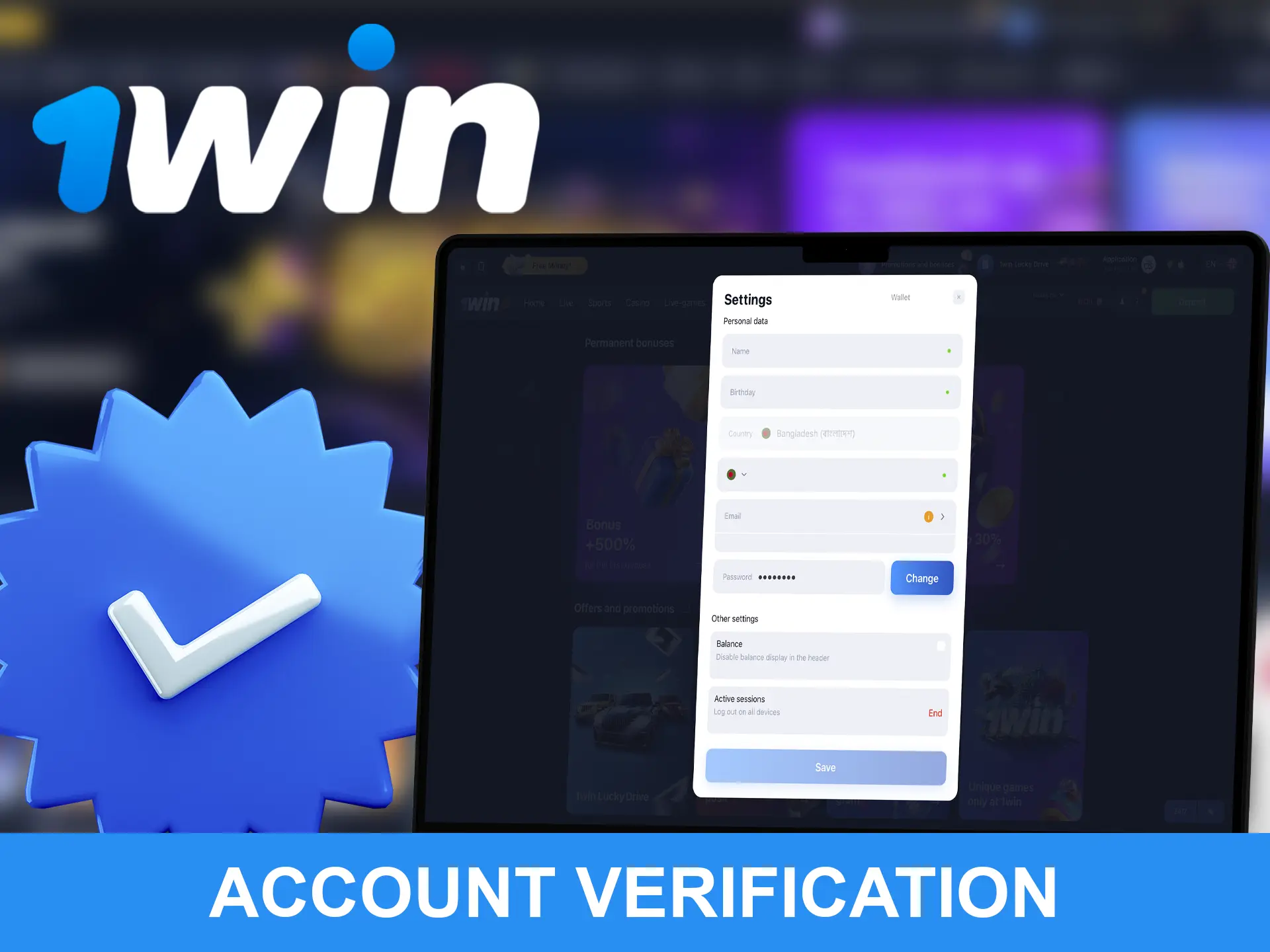 You can start betting after simple verification of your 1Win account.