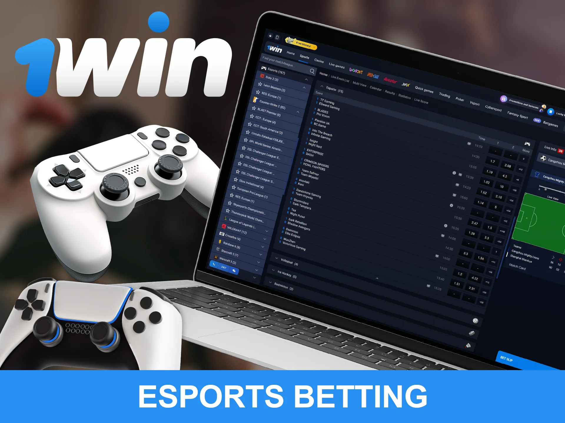 Take part in cyber sports tournaments at 1win.