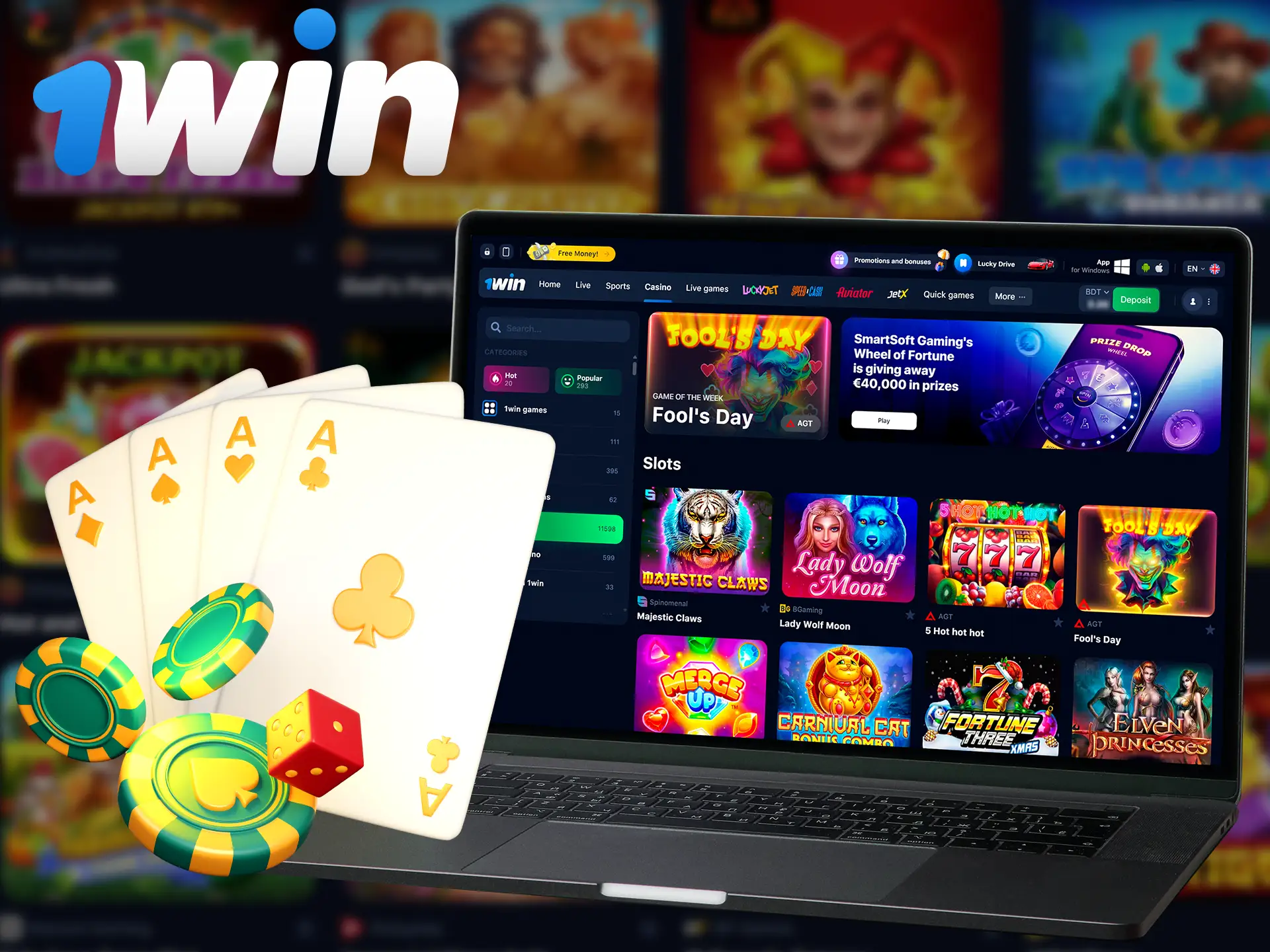 How you can find slot games at 1win.