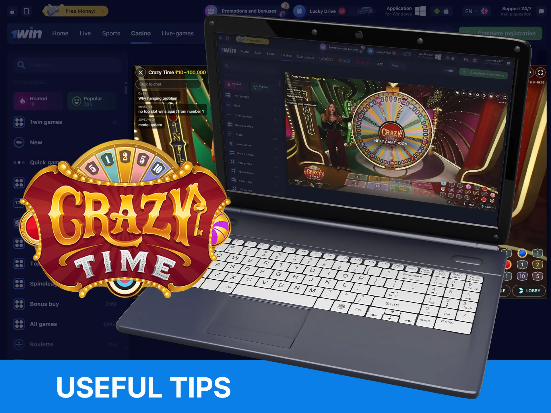 Practical tips to help you get started playing Crazy Time at 1Win.