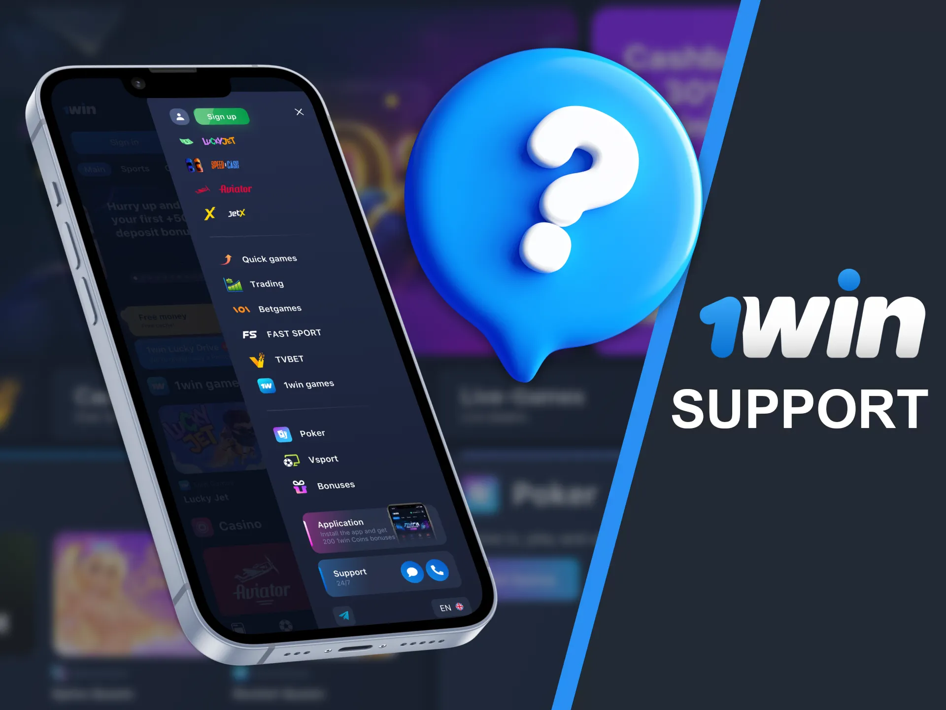 You can contact the support service any time at 1win.