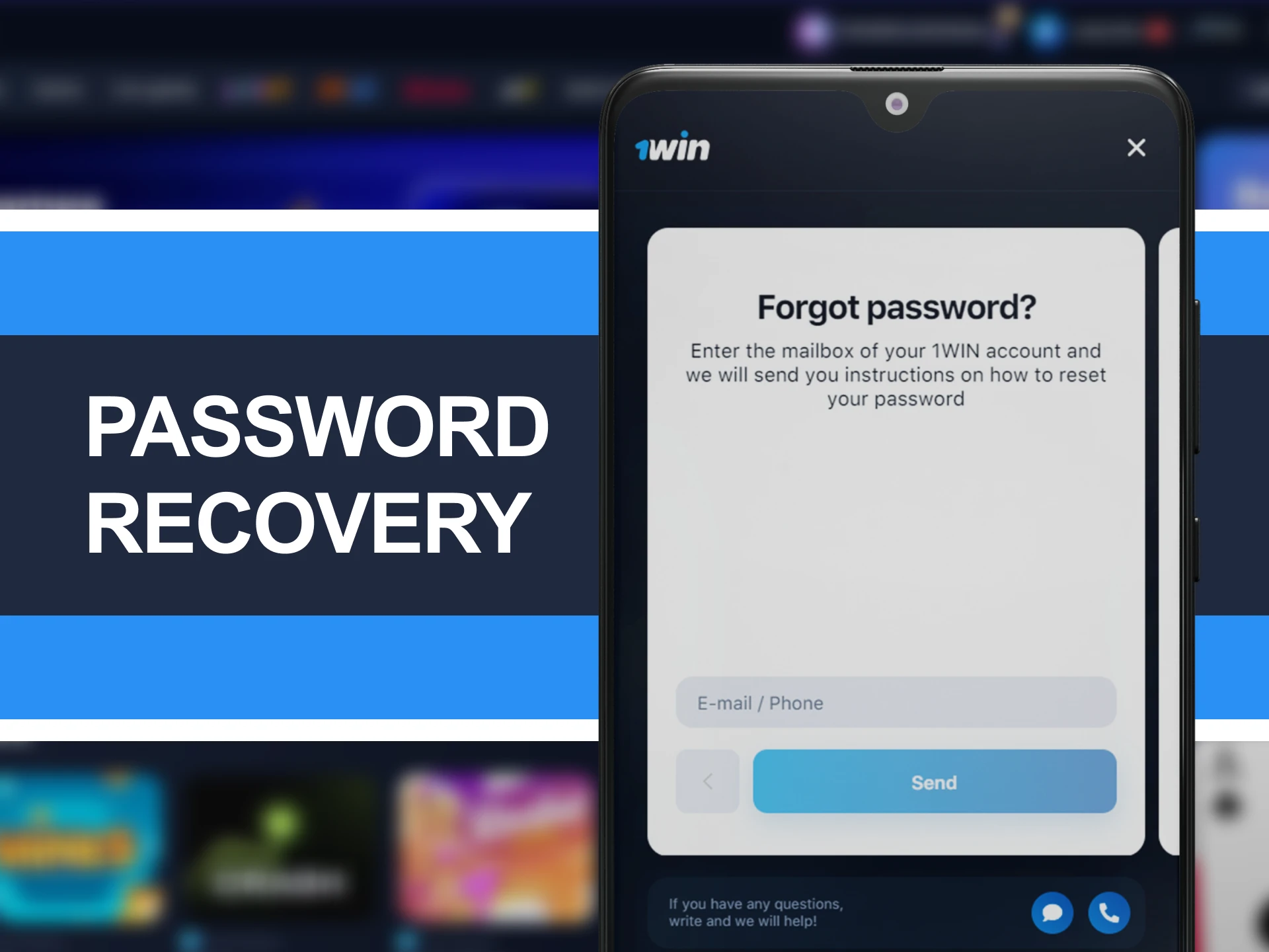 Find out how to recover your 1Win account password.