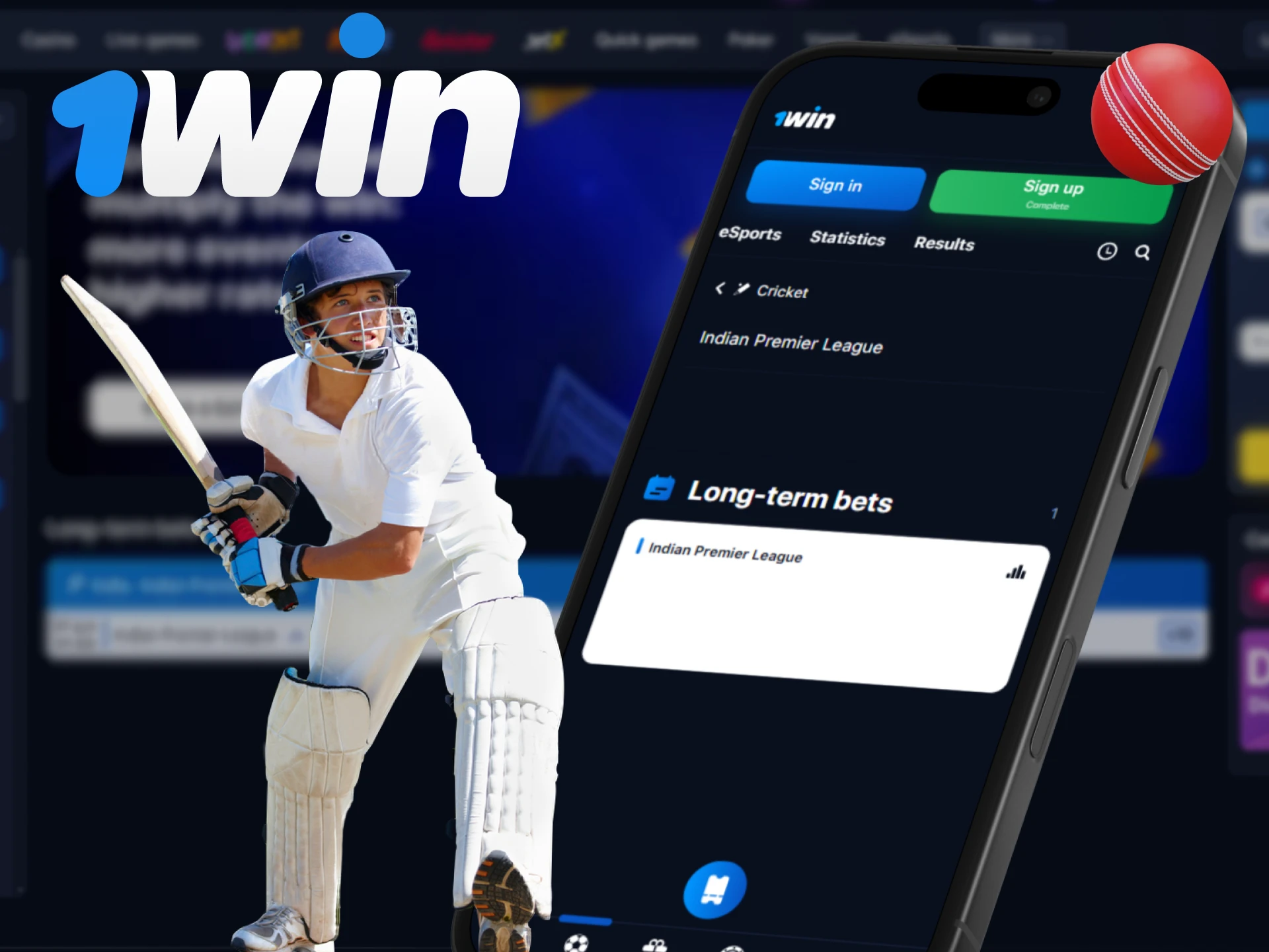 Bet on IPL through the 1Win application.