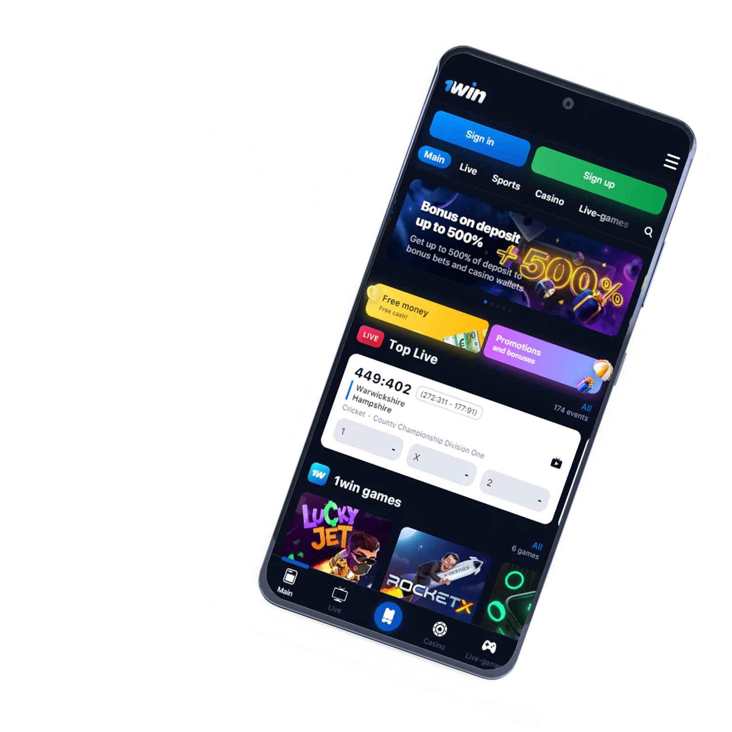 Download 1win app for iOS and Android.